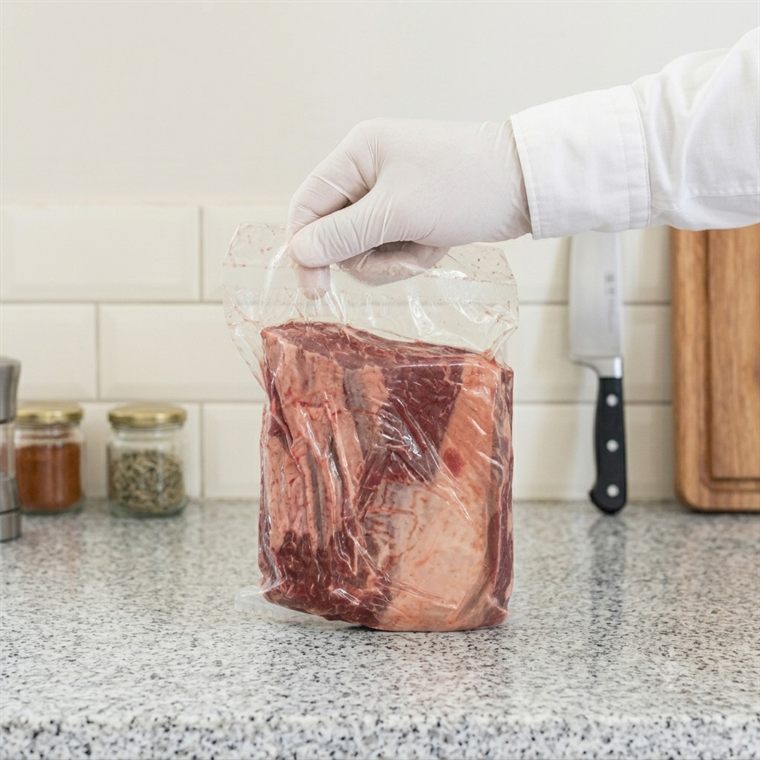 Corte de carne envasado al vacío