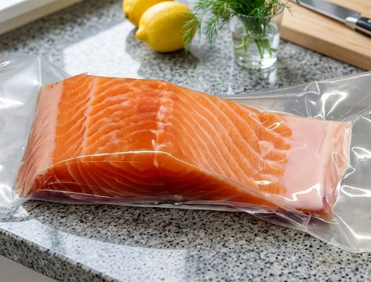 Salmón envasado al vacío